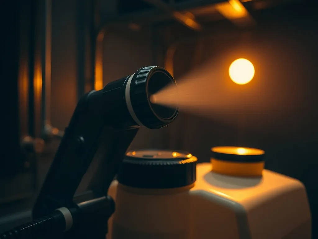 A professional industrial disinfection sprayer machine in a